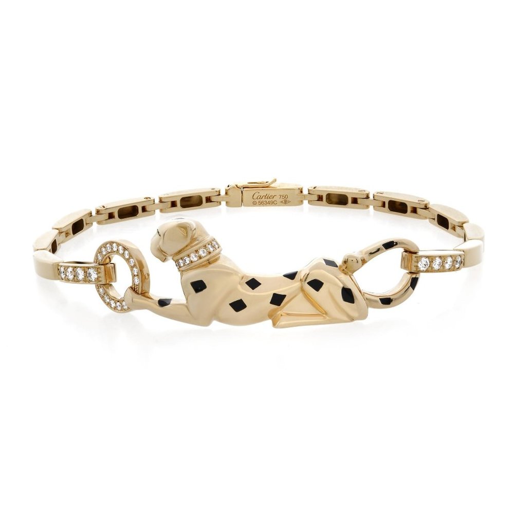 Cartier Panthere De Cartier Diamond Bracelet 18K Yellow Gold 7.5 inches - Picture 3 of 7